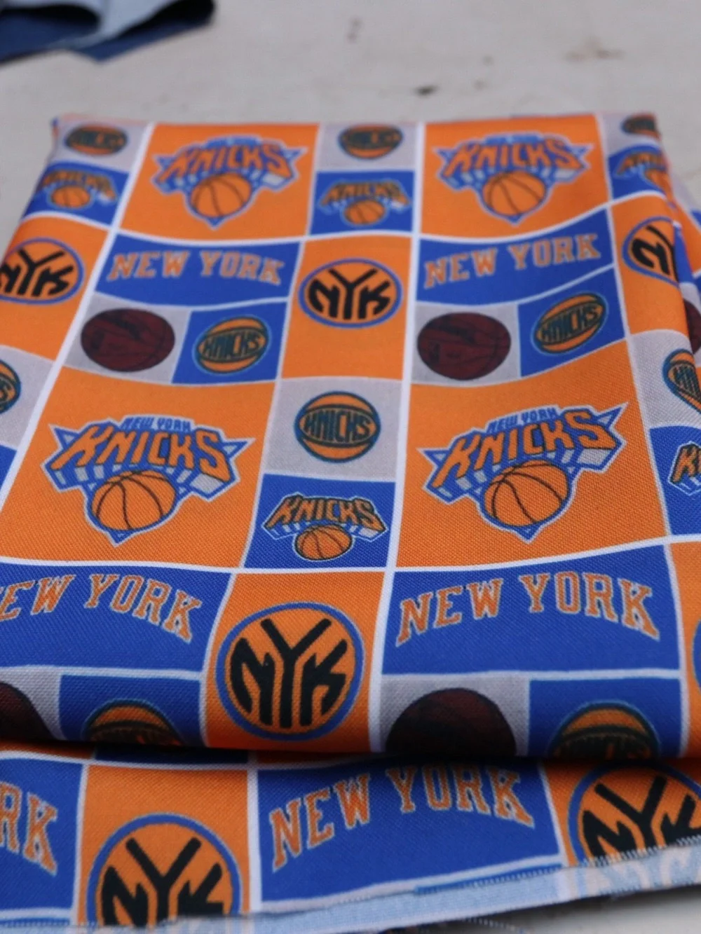 New York Knicks NBA Fabric Panel - Orange & Blue